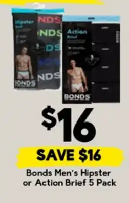 Drakes Bonds Men's Hipster or Action Brief 5 Pack offer