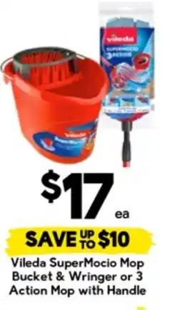 Drakes Vileda SuperMocio Mop Bucket & Wringer or 3 Action Mop with Handle offer