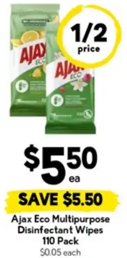 Drakes Ajax Eco Multipurpose Disinfectant Wipes offer