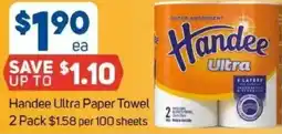 Foodland Handee Ultra Paper Towel 2 Pack offer