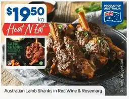 Foodland Australian Lamb Shanks in Red Wine & Rosemary offer