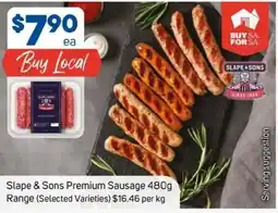 Foodland Slape & sons premium sausage 480g range (selected varieties) offer