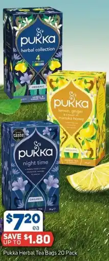 Foodland Pukka herbal tea bags 20 pack offer