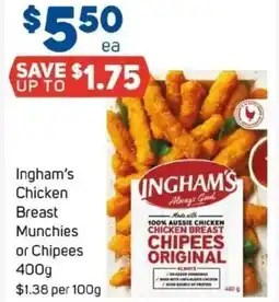 Foodland Ingham's Chicken Breast Munchies or Chipees offer