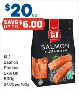 Foodland I&J Salmon Portions Skin Off offer