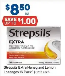 Foodland Strepsils Extra Honey and Lemon Lozenges offer
