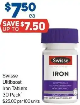 Foodland Swisse Ultiboost Iron Iron Tablets 30 Pack offer