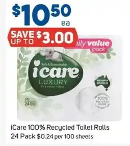 Foodland Icare 100% recycled toilet rolls offer