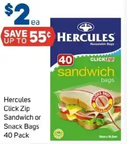 Foodland Hercules click zip sandwich or snack bags offer