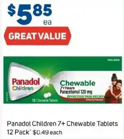 Foodland Panadol Children 7+ Chewable Tablets 12 pack offer