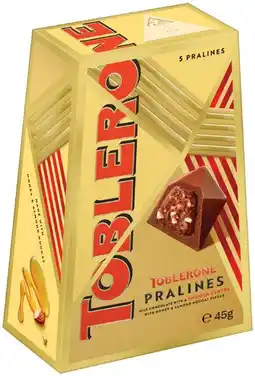 IGA Toblerone Pralines Chocolate Gift Box 45g offer