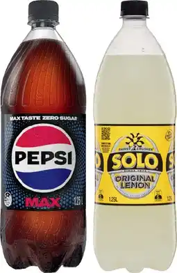 IGA Pepsi or Solo 1.25 Litre Selected Varieties offer