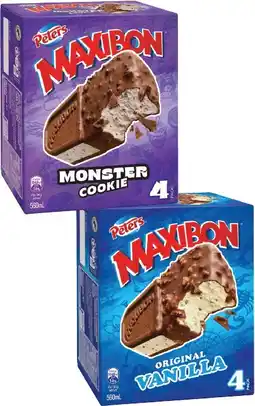 IGA Peters Maxibon 4 Pack Selected Varieties offer