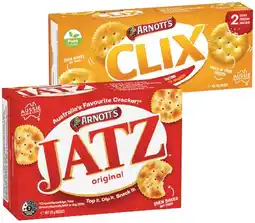 IGA Arnott’s Jatz 225g, Clix 250g or Gold Crackers 100g Selected Varieties offer