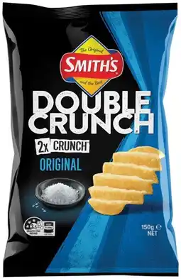 IGA Smith’s Double Crunch Chips 150g Selected Varieties offer