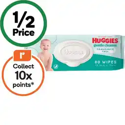 Woolworths Huggies Baby Wipes Pk 80 offer