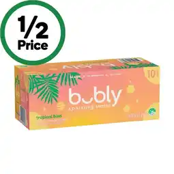 Woolworths Bubly Sparkling Water 10 x 375ml offer