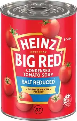IGA Heinz Big Red Salt Reduced Condensed Tomato Soup 420g offer
