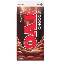 Woolworths Oak Flavoured Milk 600ml offer