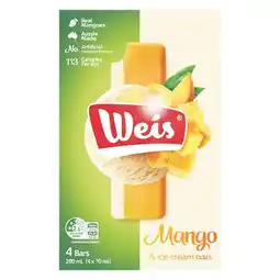 Woolworths Weis Bars 264-280ml Pk 4-6 – From the Freezer offer