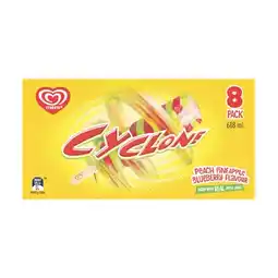 Woolworths Streets Calippo 575ml Pk 10 or Cyclone 688ml Pk 8 – From the Freezer offer