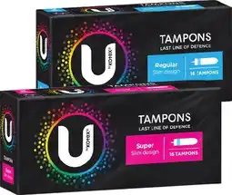 IGA U By Kotex Slim Tampons 16 Pack Selected Varieties offer