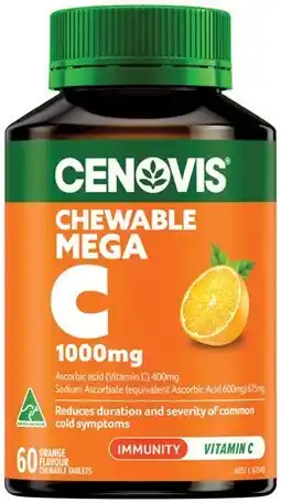 IGA Cenovis Mega Vitamin C 1000mg Chewable Tablets 60 Pack offer
