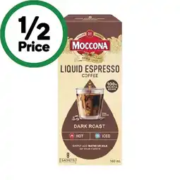 Woolworths Moccona Liquid Sachets Pk 8 offer