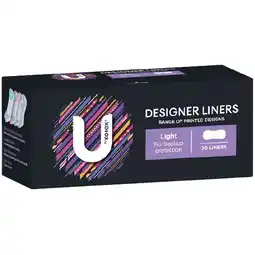Woolworths U by Kotex Designer Series Protect Liners Pk 30 offer