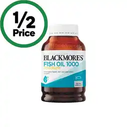 Woolworths Blackmores Odourless Fish Oil 1000mg Omega-3 Capsules Pk 400† offer