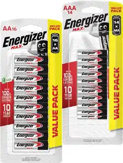 IGA Energizer Max AA 16 Pack or AAA 14 Pack Batteries offer