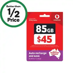 Woolworths Vodafone $45 Starter Pack§ offer