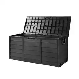 Woolworths 290L Gardeon Outdoor Storage Box Lockable Cabinet Black offer