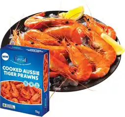 IGA Tassal Australian Cooked Tiger Prawns 1kg offer