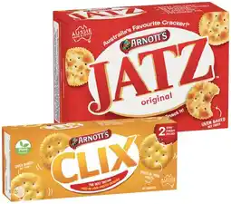 IGA Arnott’s Jatz, Savoy 225g or Clix 250g Selected Varieties offer