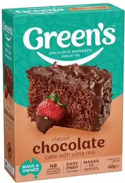 IGA Green’s Cake or Brownie Mix 380-470g Selected Varieties offer