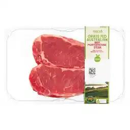 Woolworths Macro Australian Grass Fed Beef Porterhouse Steaks 400g Pk 2 offer