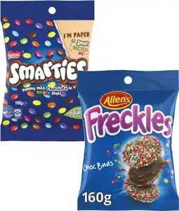 Coles Allen’s or Nestlé Choc Coated Bites 160g offer