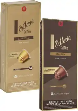 Coles Vittoria Nespresso Compatible Coffee Capsules 10 Pack offer