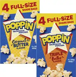 Coles Poppin Microwave Popcorn 400g offer