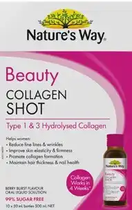 Coles Nature's Way Beauty Collagen Shot 50mL x 10 Pack offer