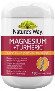 Coles Nature's Way Magnesium + Turmeric Tablets 150 Pack offer