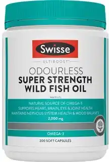 Coles Swisse Ultiboost Odourless Super Strength Wild Fish Oil Capsules 200 Pack offer
