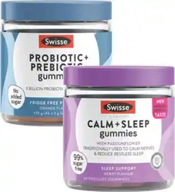 Coles Swisse Ultiboost Calm + Sleep Gummies 60 Pack or Probiotic + Prebiotic Gummies 45 Pack offer