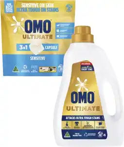 Coles Omo Ultimate Laundry Liquid 2 Litre or Capsules 28 Pack offer