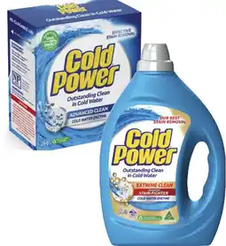 Coles Cold Power Laundry Liquid 2 Litre or Powder 2kg offer