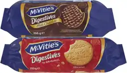 Coles McVitie's Plain or Milk Chocolate Digestives Biscuits 266g-355g offer