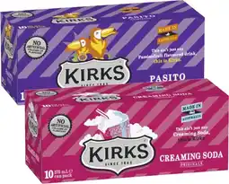 Coles Kirks Soft Drink 10x375mL offer