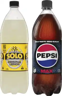Coles Pepsi or Solo Soft Drink 1.25 Litre offer