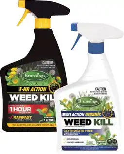 Coles Brunnings 1 Hour Action Weed Kill Or Fast Action Organic Weed Kill 1 Litre offer